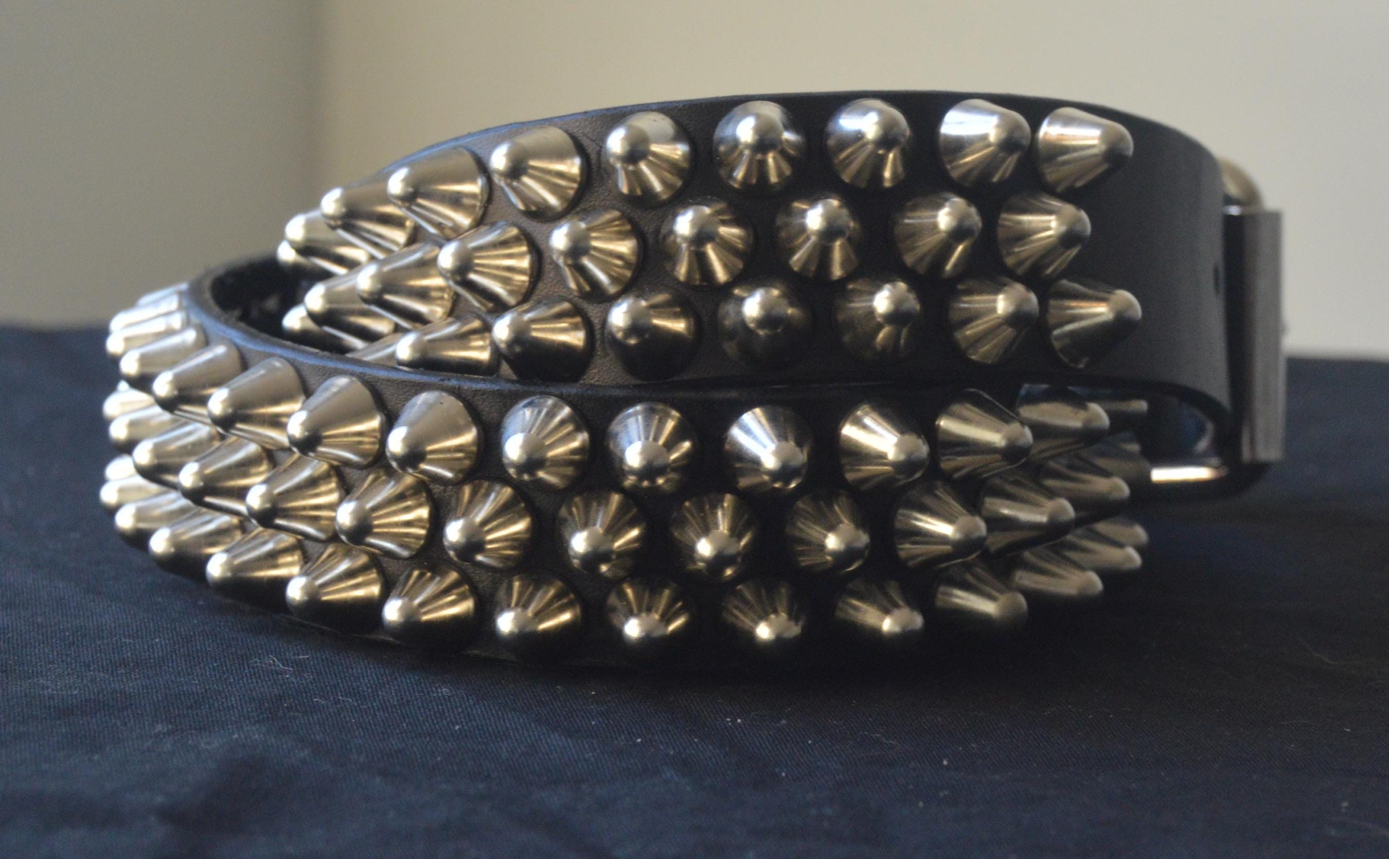 Cone Studded Belt: Full Grain Bridle Leather, Tall UK77 Studs - Etsy