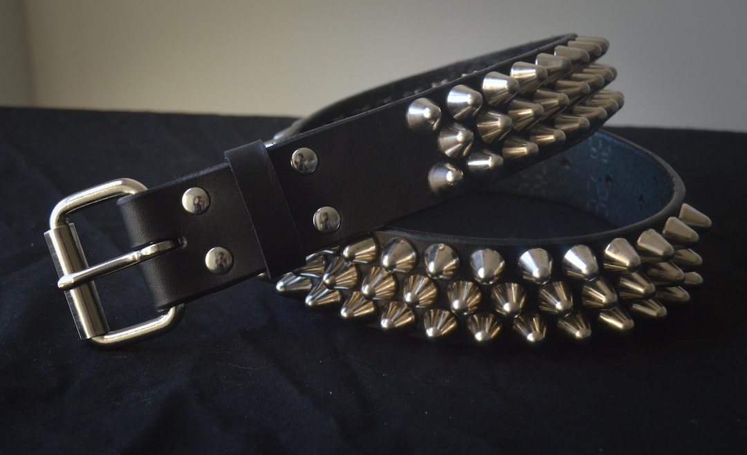 Cone Studded Belt: Full Grain Bridle Leather, Tall UK77 Studs - Etsy