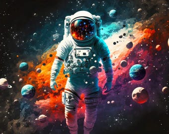 Astronaut Wallpaper Wandbild: Weltraum Kinderzimmer Dekor