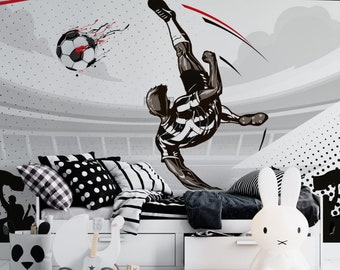 3D-tapet med fotboll: Sporttapet, självhäftande