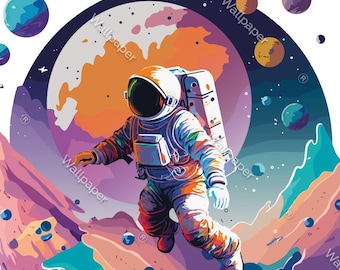 Astronaut Wallpaper Wandbild: Weltraum Kinderzimmer Dekor