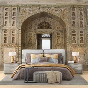 Indian Palace Wallpaper - Historical Wall Mural - Taj Mahal Wallpaper - Office Decor Wall Mural - Building Wallpaper