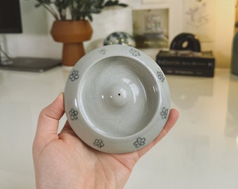 Ceramic Incense Holder - Handmade Incense Holder - Flower Incense Holder - Ceramic Decor - Aesthetic Home Goods - Saucer Incense Holder