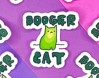 Snotty Paws / Booger Cat Sticker / Cute Cat Sticker / Cat Sticker / Vinyl Matte Sticker / Waterproof Sticker