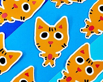 Tiger Cat Sticker / Orange Cat Sticker / Orange Cat / Matte Vinyl Sticker