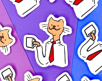 Furrington Brewster, Esq. / Coffee Cat Sticker