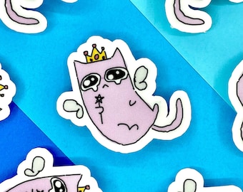Fairy Cat Sticker / Cat Sticker / Pink Cat Sticker / Matte Vinyl Sticker