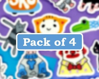 Sticker 4 Pack / 4 Pack of Any Stickers / Vinyl Stickers / Discounted Price