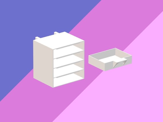 Skadi Small Drawers / Digital File / 3D Print Drawers / Skadis Drawers / Skadi Mounted Drawers / Skadi Accessory / 3D Print STL