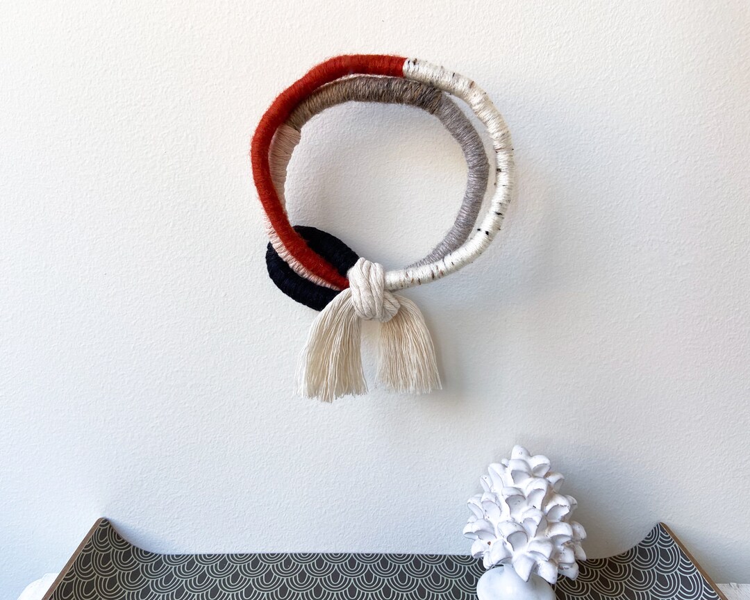 Small Wrapped Round Rope Wall Hanging Decorative Hoop Cotton Etsy