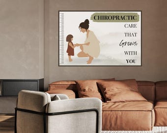 "Chiropraktik ""Pflege, die mit Ihnen wächst"" Ganzheitliche Bürokunst (Querformat) - Digital Kunst Download."