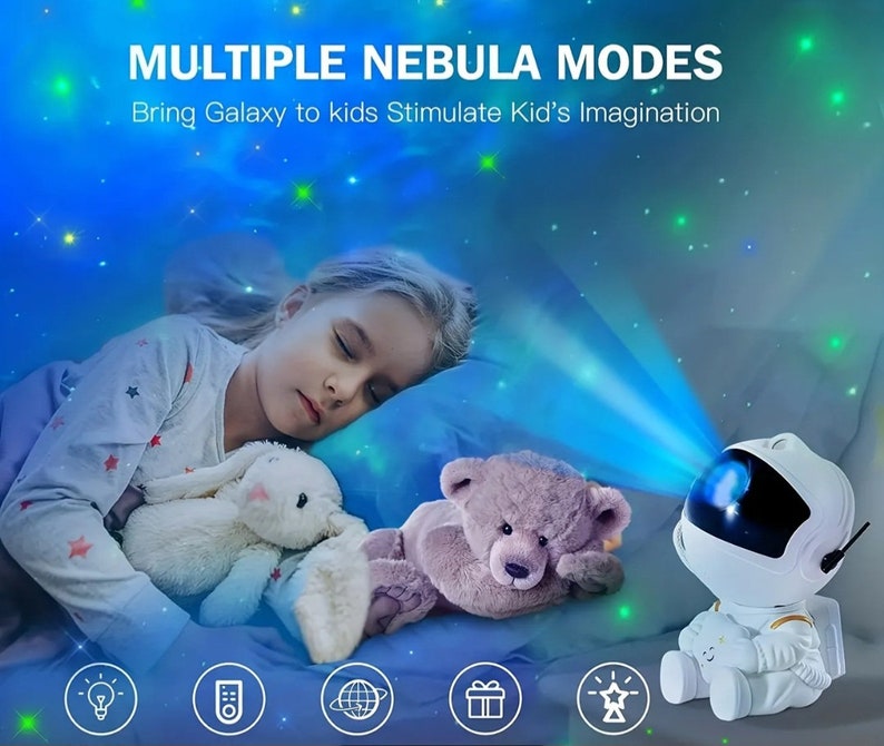 Astronaut Star Projector Galaxy LED Night Light Starry Sky image 9