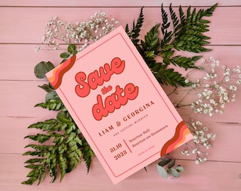 70's Retro Save the Date Template