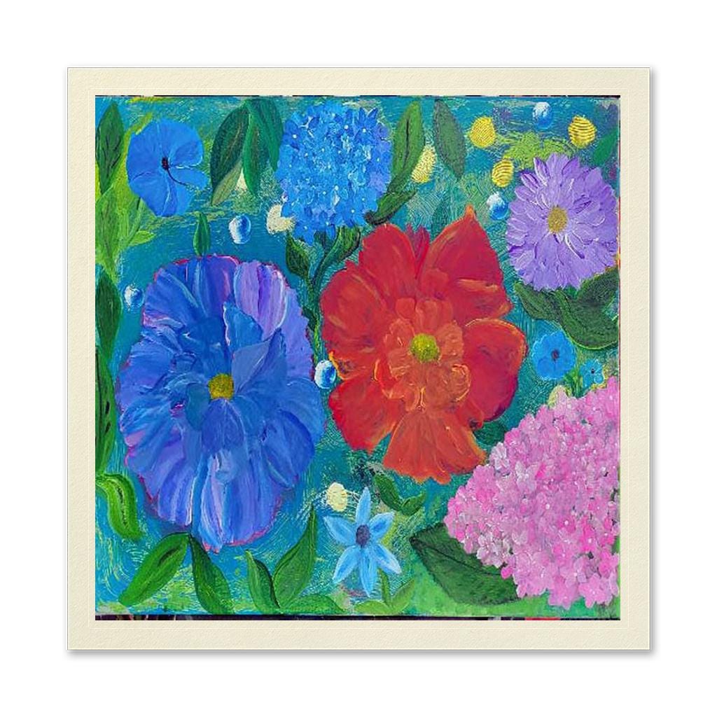 Floral Colorful Paper Party Uncoined Cocktail Or Luncheon Napkins