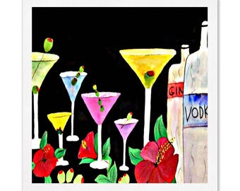 Martini Cocktails Paper Party Uncoined Napkins In 2 Sizes