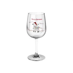 Sheep Christmas Stemmed Wine Glasses