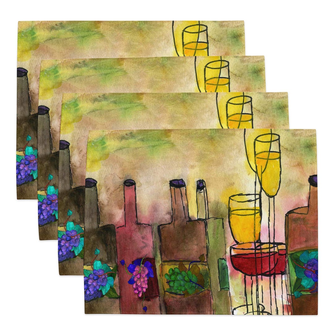 Tuscany Wine Bar Table Placemat Set. - Etsy
