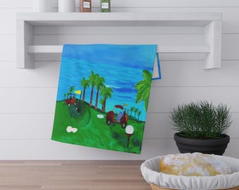 Golf Tea Towel: Vibrant Kitchen Decor for Golfers