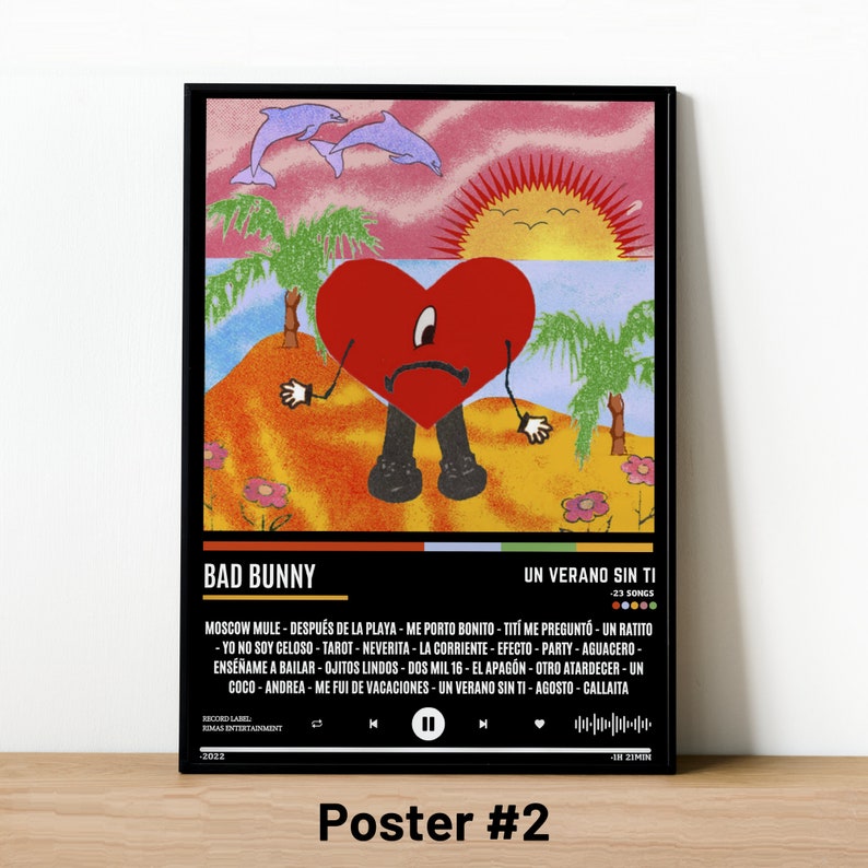 Bad Bunny Poster, Bad Bunny Print, Un Verano Sin Ti Poster, YHLQMDLG