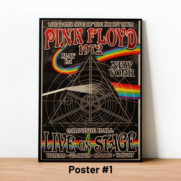 Pink Floyd Poster, Pink Floyd Print, The Dark Of The Moon Album Poster, Pink Floyd Decor, Pink Floyd Wall Art, Pink Floyd Gift, Retro Poster