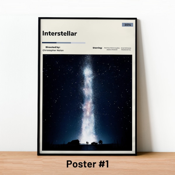 Interstellar Poster, Interstellar Print, Interstellar Decor, Interstellar Wall Art, Cult Movie Poster, Christopher Nolan Movie