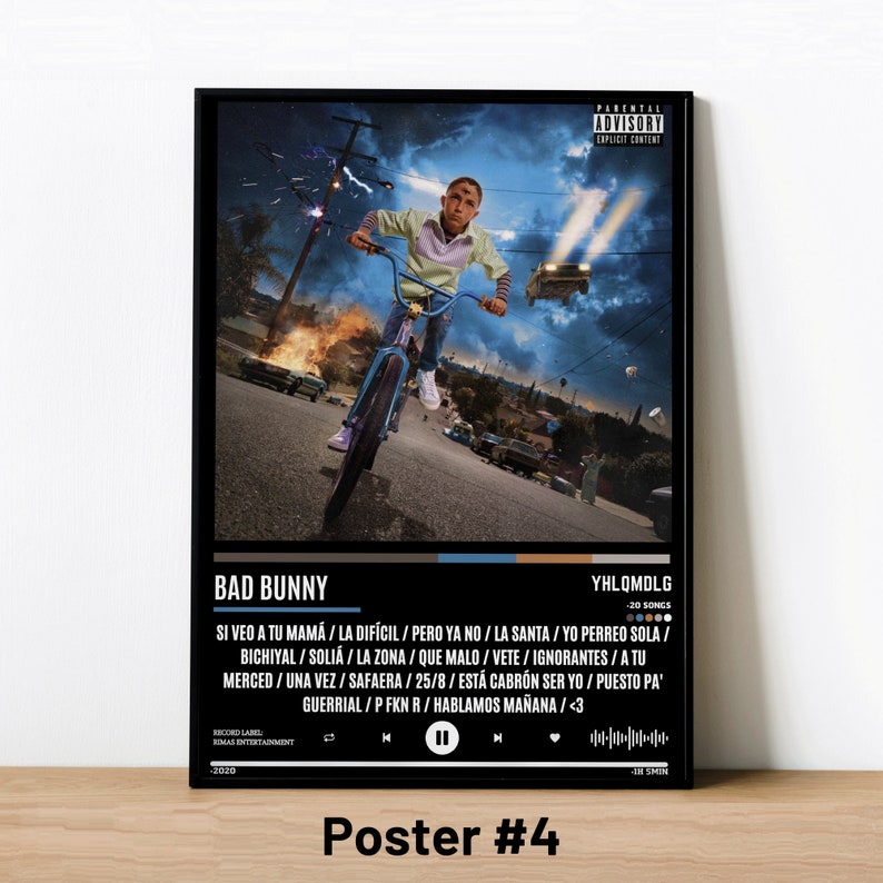 Bad Bunny Poster, Bad Bunny Print, Un Verano Sin Ti Poster, YHLQMDLG