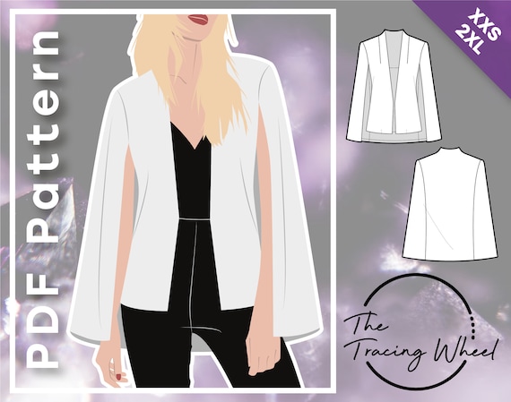 Open front cape blazer discount