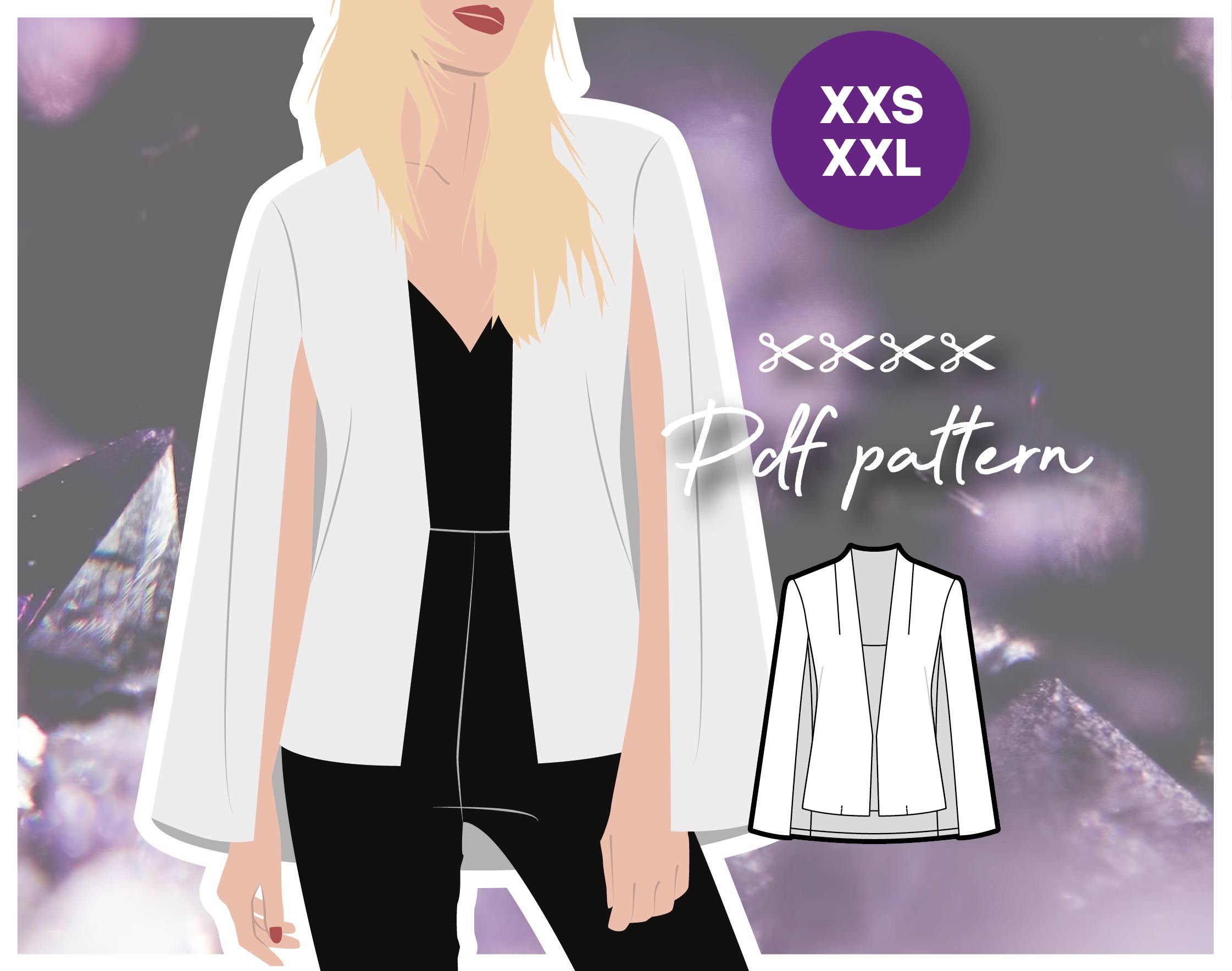 Collarless Jacket Sewing Pattern - Etsy