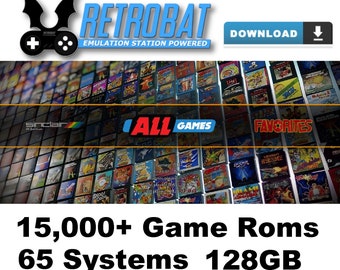 Retrobat 128GB Download, Windows PC/Laptop (Pre-Configured 15,000 Games)