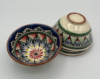 Set of Small Bowls Uzbek Ceramic Bowl - 6 pieces: Oriental Tea Floral Bowls