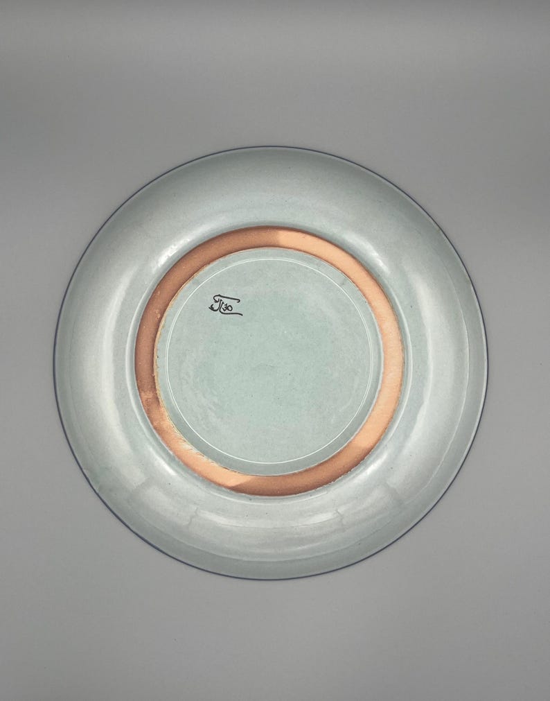 Handmade Uzbek Ceramic Plate: Pine Cone Design, Central Asian Lagan (29cm/11.4'') image 5