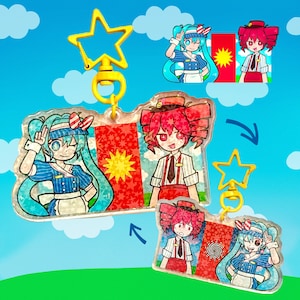 メスメライザー 初音ミク/重音テト 両面エポキシ ホログラフィック キーチェーン