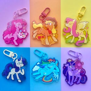 cartoon pony gummy keychains