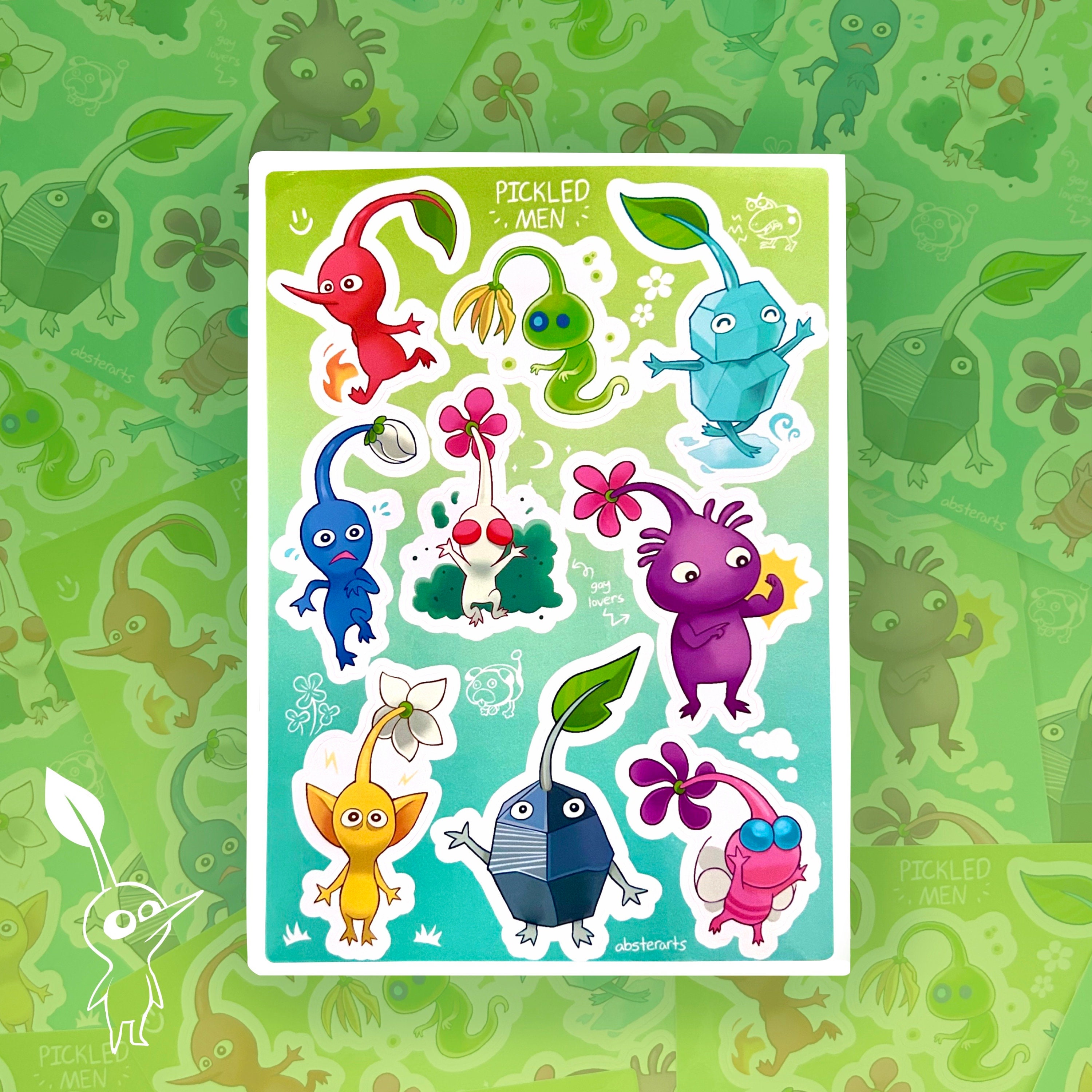 pikmin 5x7 inch sticker sheet