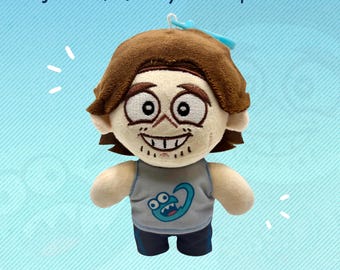 Jerma985 Keychain Plush 7 Inch With Cute Logo Tank Top and Plastic