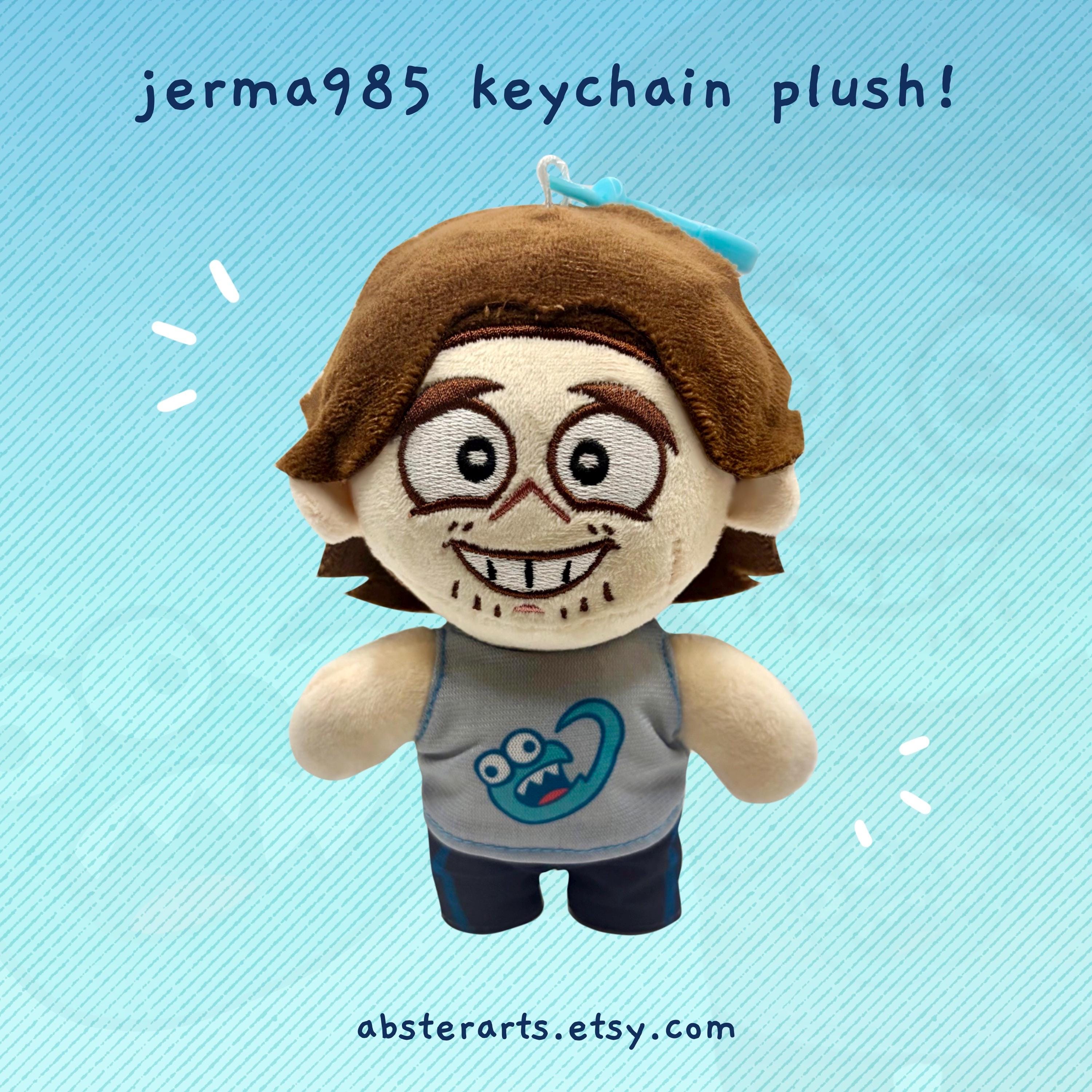 Jerma985 Keychain Plush 7 Inch With Cute Logo Tank Top and Plastic