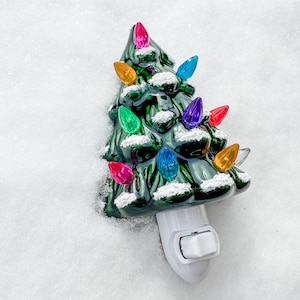 Ceramic Tree Night Light with snow