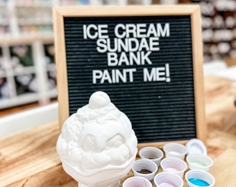 Ice cream sundae bank pottery