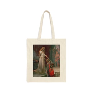 The Accolade by Edmund Blair Leighton, Classical Art Cotton Tote Bag