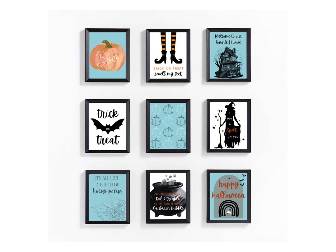 Halloween Wall Art Set Mix and Match 9 Photos for Your Etsy