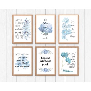 Inspirational Wall Art for Your Work Office - Floral Prints with Quotes to Motivate and Inspire