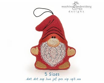 Christmas Gnome Toy Machine Embroidery Design - ITH DIY Project (Instant Download)