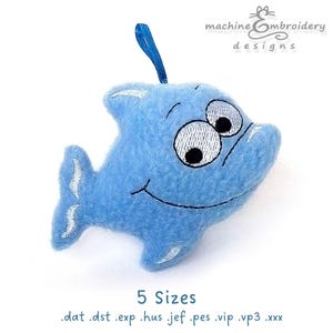 Dolphin Toy Machine Embroidery Design – DIY ITH Plush, 5 Sizes (Instant Download)