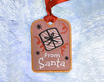Christmas Gift card holder, ITH machine embroidery design, Instant Download, Digital File