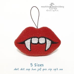 Lips Toy machineborduurontwerp - tasbedel, sleutelhanger - DIY ITH Toy - 5 maten