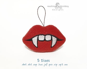 Lips Toy machine embroidery design - bag charm, keychain - DIY ITH Toy - 5 Sizes