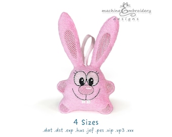 Easter Bunny Plush Toy Machine Embroidery Design, DIY ITH Project (4 Sizes) (Instant Download)