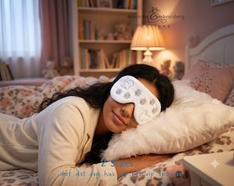 Sleep mask cute cat paw machine embroidery design - DIY ITH sleep mask – One Hooping - 2 Sizes
