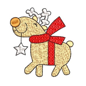 Christmas Reindeer Machine Embroidery designs for Christmas decor, Instant Download File