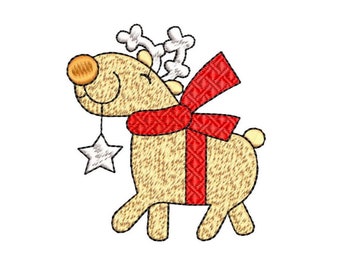 Christmas Reindeer Machine Embroidery designs for Christmas decor, Instant Download File